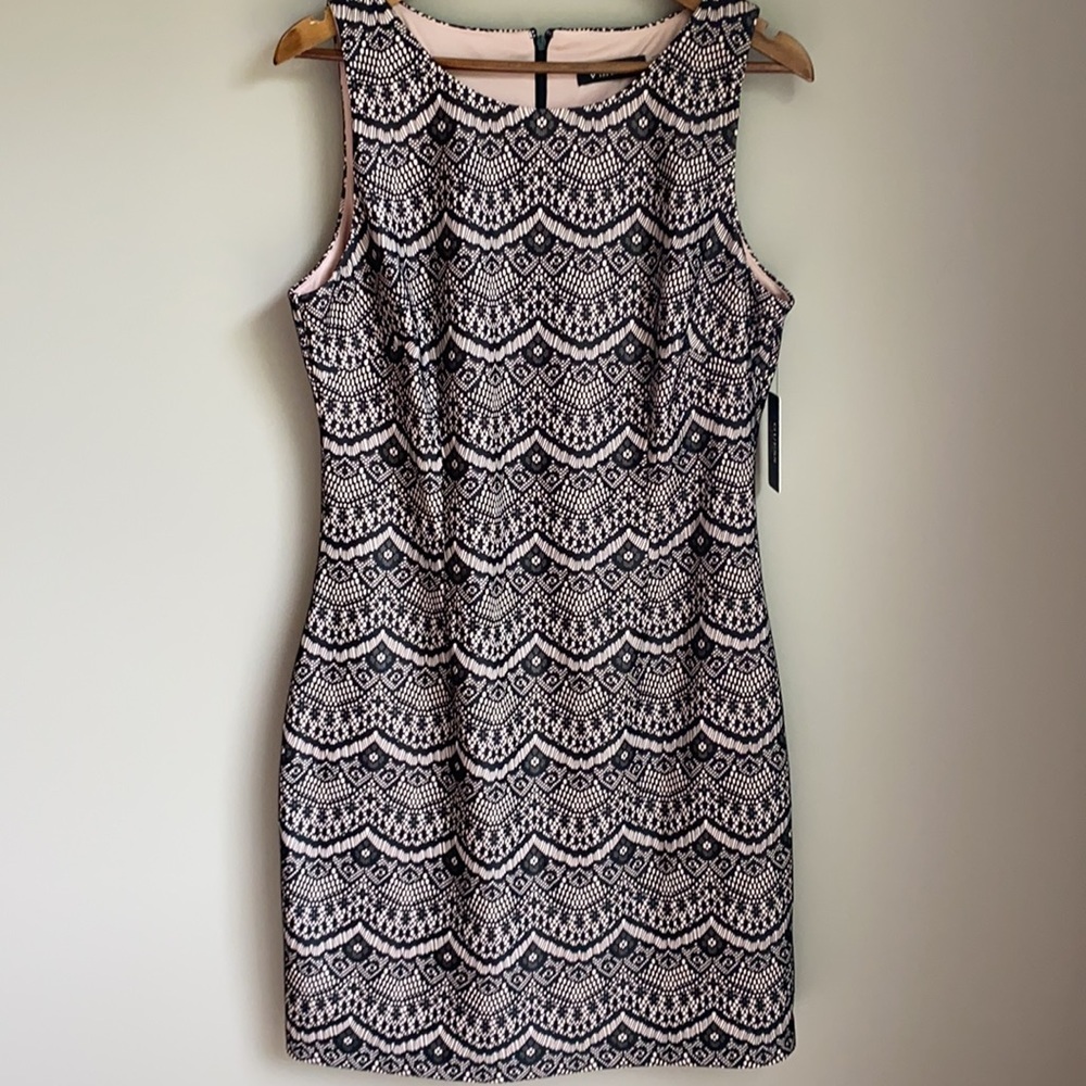 NWT Guess Lace Sheath Dress Black/Nude 14 - Picture 3 of 8